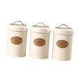 thumbnail image 4 of 3 botes herméticos para cocina, tapa hermética, elegante organizador de té, multifunción. Blanco, 4 of 9
