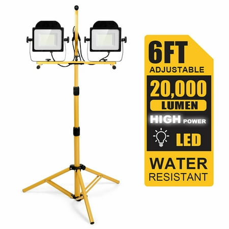 UPC: 6592451677978 | Costway 200W 20 000lm LED Dual-Head Work Light w/Adjustable Tripod Stand IP65 Waterproof
