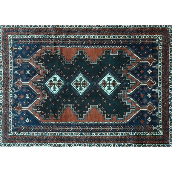 Ahgly Company Indoor Rectangle Persian Light Blue Traditional Area Rugs, 5' x 7'