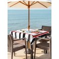 thumbnail image 2 of Outdoor Tablecloth with Umbrella Hole and Zipper, Valentine's Day Square Table Cloth 60x60 Inch Waterproof Tablecloth, Love Gnomes Black Stripes Country Picnic Table Cover for Patio Camping, 2 of 7