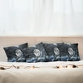 thumbnail image 7 of Ambesonne Winter Throw Pillow Cover 4 Pack, Moon at Night in Forest, 16", Black and Blue, 7 of 7