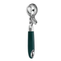 AUDeals Portion Scoop, 3.25 OZ Disher Scoop, 12 Scooper, 6.5 Tbsp Large Cookie Scoop, Green/Black Handle, for Portion Control, Cookie Dough, Cupcake Batter, Ice Cream