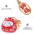 thumbnail image 4 of Adorable gato llavero encantador gato campana colgante fortuna gato ornamento llaves colgante colgante, 4 of 6
