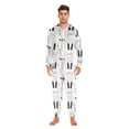 thumbnail image 2 of Simple Bunny Sketch Adult onesie Pajamas, Crystal Velvet Ultra Soft Warm Jumpsuit for Men and Women, 2 of 7
