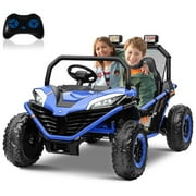 24V Kids Ride on Car,Neche 2 Seater 10Ah Powered Ride on Toy,4*200W Motor Electric Vehicles with Remote Control,Up to 5mph,Spring Suspension UTV for 3-8 Boys Girls,Blue