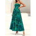 thumbnail image 5 of PRETTYGARDEN Women Strapless Maxi Dress Summer Floral Tube Top Ruched Beach Spring Wedding Guest Long Dresses, 5 of 9