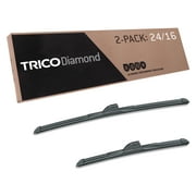 TRICO Diamond 2 Pack, 24" and 16" High Performance Replacement Windshield Wiper Blades (25-2416)