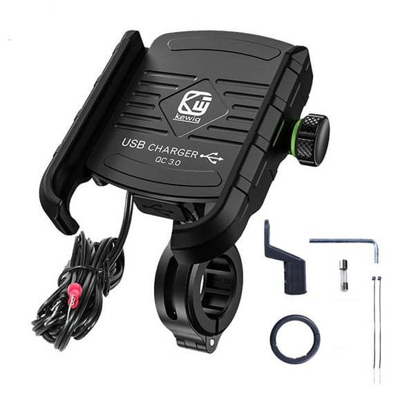 Motorcycle Wireless & USB C Charger Fast Charging Phone Holder Handlebar Mount