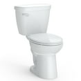 thumbnail image 2 of EDTara White Elongated Toilet, Two-Piece Design With 1.28 Gpf Powerful Flush, 16 Inch Comfort Height, 19 Inch Extended Bowl, Slow Close Seat, and 12 Inch Rough In, 2 of 9