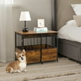 thumbnail image 3 of Zephypaws Wooden Dog Crate Furniture 2-Door 31.4" Kennel for Dogs with Cushion Rustic Brown, 3 of 10