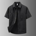 thumbnail image 2 of Men's Short Sleeve Casual Shirt Nylon Workwear Button Down with Multiple Pockets Loose Fit Comfortable for Daily Wear Spring Summer Fall Mens Summer Lightweight Pullover Tee Shirts, 2 of 3