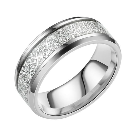 CILENON Christmas Gifts Non Tarnish Gold Rings 8Mm Titanium Steel Printing Color Sandblasted Rings Wedding Band Rings for Women Rings for Men Frosted Rings Geometry Rings Size 6 12