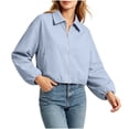 thumbnail image 4 of Tdoqot Womens Cropped Bomber Jackets- Lightweight Zip Up Trendy Casual Long Sleeve Fall Track Jacket Light Blue Size S, 4 of 8