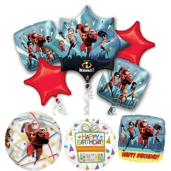 Anagram The Incredibles Birthday Party Supplies 8pc Orbz Balloon Bouquet Decorations