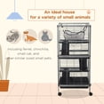 thumbnail image 3 of 4-Tier Rolling Small Animal Cage, Deluxe Guinea Pig Cage, Ferret Cage for Mink Chinchilla Kitten Rabbit, 3 of 6