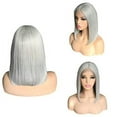 thumbnail image 6 of Grey Lace Bob wig Human Hair Pre Plucked Short Straight Peruvian Virgin Hair 150% Density Bob Wig 13x4 Lace Front Wigs Middle Part for Women, 6 of 6