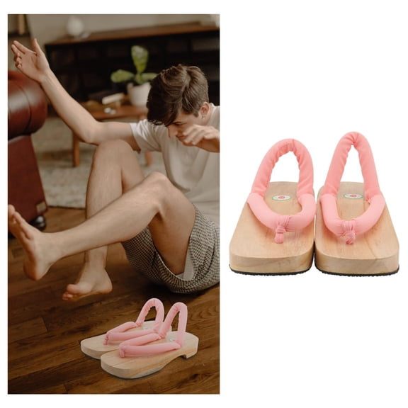 NIYANGLE Simple Sandals Clogs Slippers Flat Sole Wood Comfortable for Long Periods 1 Pair