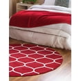 thumbnail image 5 of Unique Loom Trellis Frieze Collection Area Rug - Rounded (8' Round Red/Ivory), 5 of 7
