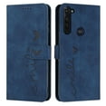 thumbnail image 2 of Feishell for Motorola Moto G Stylus 4G (2022) 6.8 inch Wallet Case,for Women Men,Love Heart Pattern Embossed Plain PU Leather Magnetic Clasp Credit Card Slots Folio Flip Kickstand Phone Cover,Blue, 2 of 11