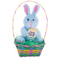 Plush Easter Bunny Holding Egg And Basket 25pc 13.5" Easter Basket Gift Set