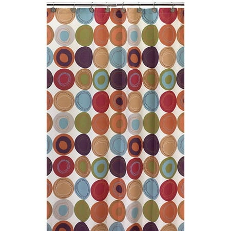 Dot Swirl 13 Piece Shower Curtain With Bonus Coordinating Hooks Set, Multi Colors