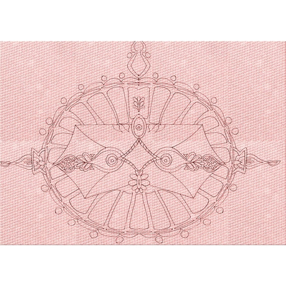 Ahgly Company Indoor Rectangle Patterned Light Coral Pink Area Rugs, 2' x 3'