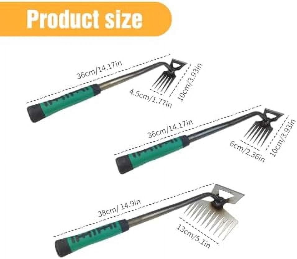 Gardening Hand Weeder Tools, 2024 New Weeding Artifact Uprooting Weeding Tool, Durable Manganese Steel Crevice Weeding Tool, Manual Multifunctional Weeders Gardening Tools for Garden Farm (11 Tines)