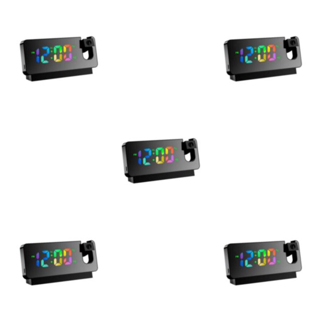 relayinert 1/2/3/5 Réveil de Projection Numérique Élégant avec Luminosité Réglable pour Tous les Âges Noir Type A 5PCS