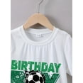 thumbnail image 3 of Boys' Summer Soccer Theme Birthday Graphic Tee, Casual Crew Neck, Polyester Knit Top with Slight Stretch, Regular Fit, for Children 12 and Under, 3 of 6
