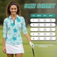 thumbnail image 7 of Uorisanigo Sea Turtle Women's Golf Shirt Soft Polyester Spandex Fabric Women's 3/4 Sleeve Athletic Golf Shirts Comfortable Zip Up Collar Tennis Tops Fashionable Outing Wear Size 2XL, 7 of 7