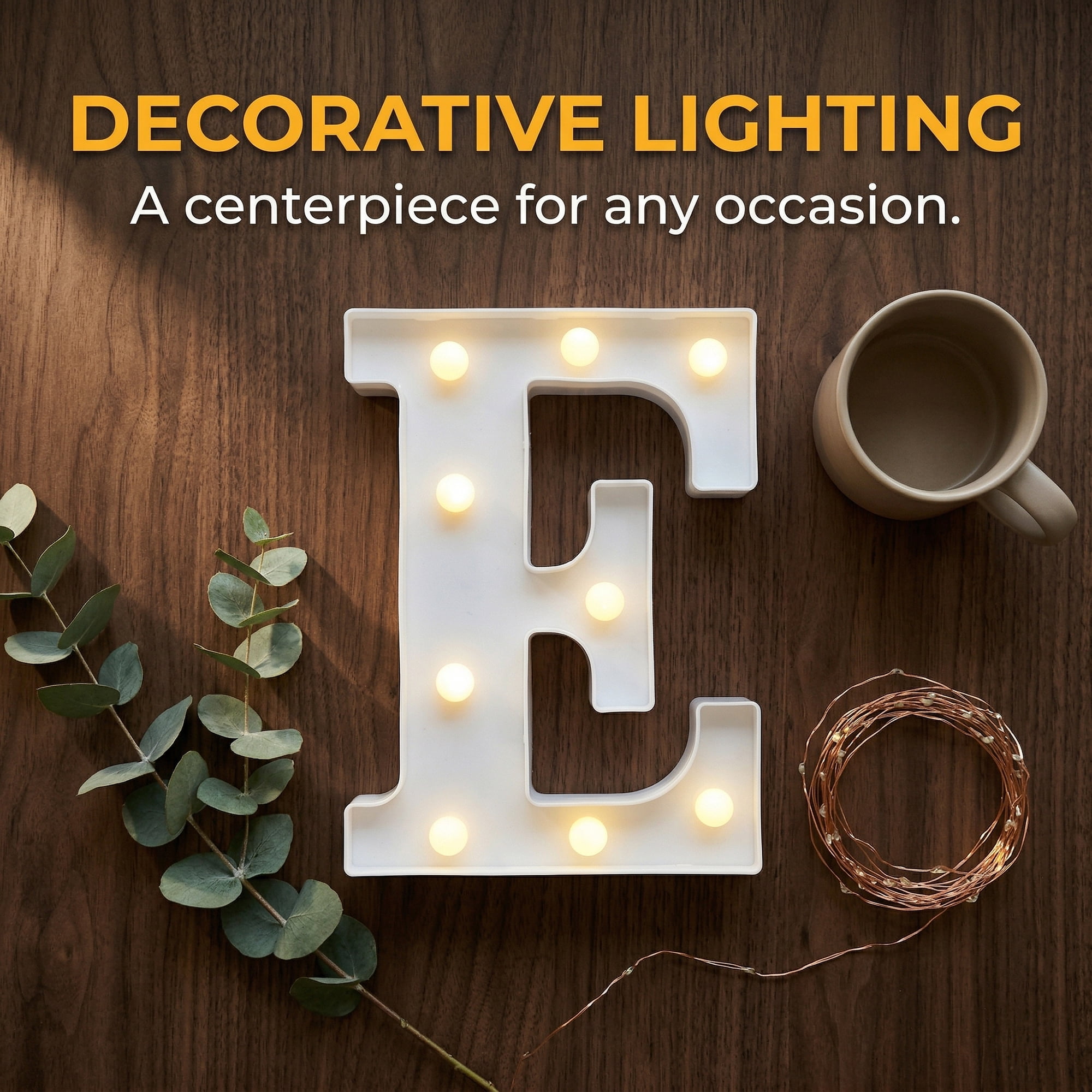 Unique Bargains Marquee Letters With Lights LED Light Up Signs Letter  E 6.5"L x 1.5"W x 8.5"H