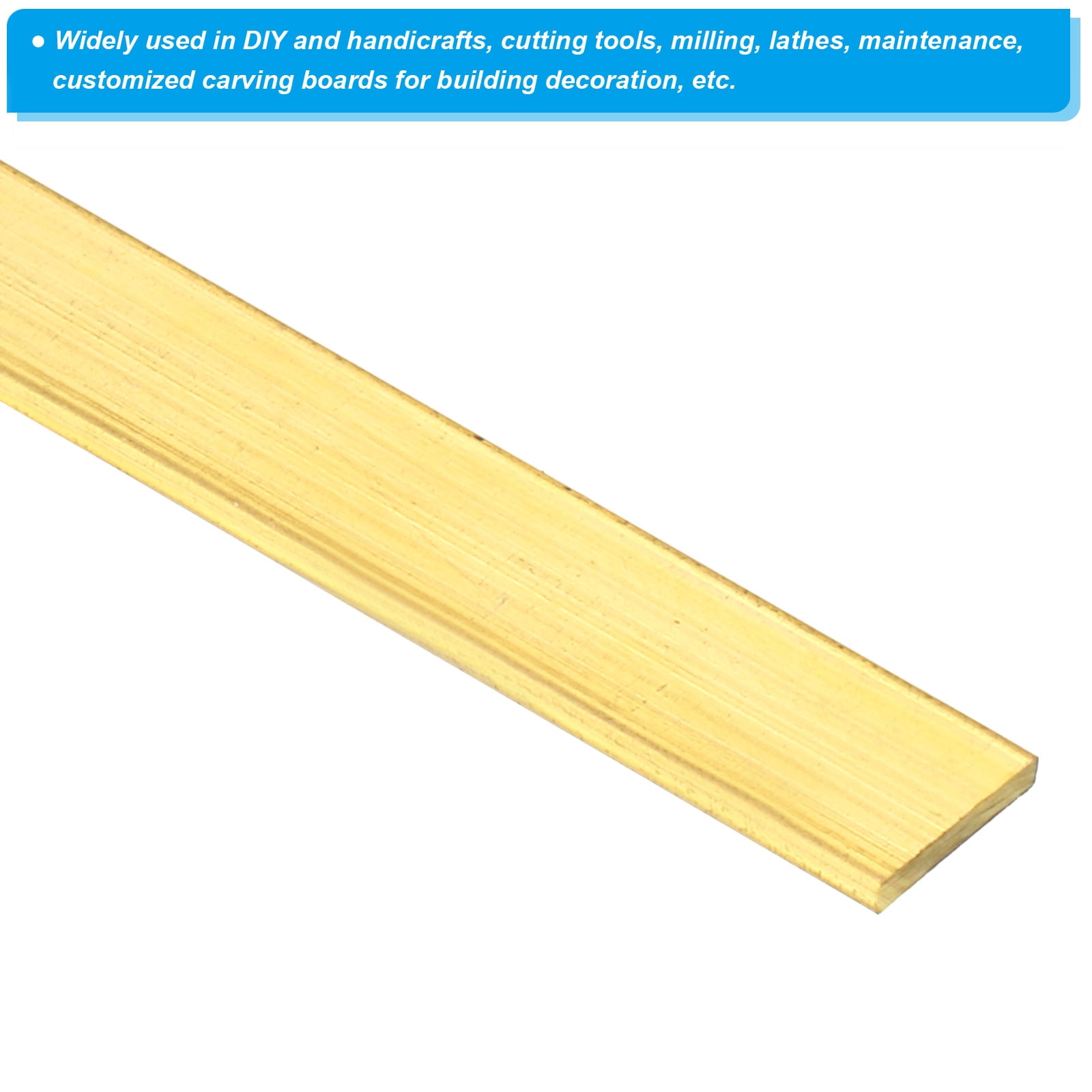 Unique Bargains Brass Square Bar, Solid Square Mill Stock for Crafts 1/12x1/2x12"