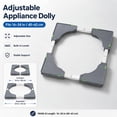 thumbnail image 2 of Appliance Dolly Cart with 4 Locking Twin Wheels, Mini Fridge Stand with Wheels, Adjustable Washing Machine Stand, Mobile Roller Base 16 to 24-3/8 in, 400 lb Capacity for Dryer & Refrigerator, 2 of 7