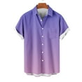 thumbnail image 3 of zfhfof Men's Gradient Dress Shirts Short Sleeve 4-Way Stretch Button Down Shirt Hawaiian Summer Beach Casual T Shirts with Pockets, 3 of 4