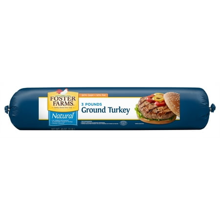 Foster Farms All Natural 90% Lean Gnd Tky 3lb Roll