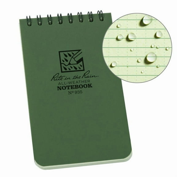 Rite in the Rain Weatherproof Notebook 3x5, 50 pages, Green