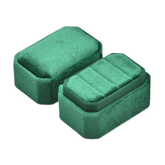 Caja de joyería,Caja de joyería Caja de anillos Organizador de almacenamiento Mujeres,Caja de exhibición de joyas portátil,contenedor y soporte,Estuche organizador de terciopelo Verde oscuro