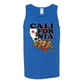 thumbnail image 2 of Wild Bobby, California Republic Cali Bear Pop Culture Mens Graphic Tank Top, Royal, X-Large, 2 of 3