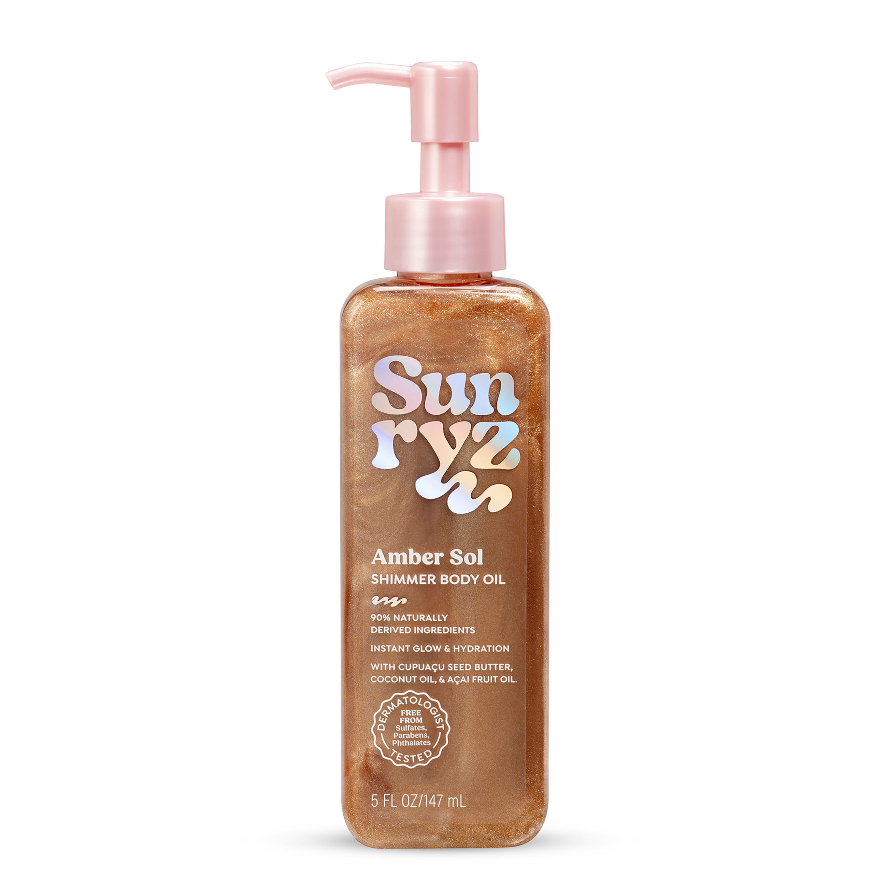 Sunryz Amber Sol Whipped Body Cream with Cupuaçu Butter & Coconut Oil & Sunryz Amber Sol Shimmer Body Oil, Radiant Bronze Glow Bundle