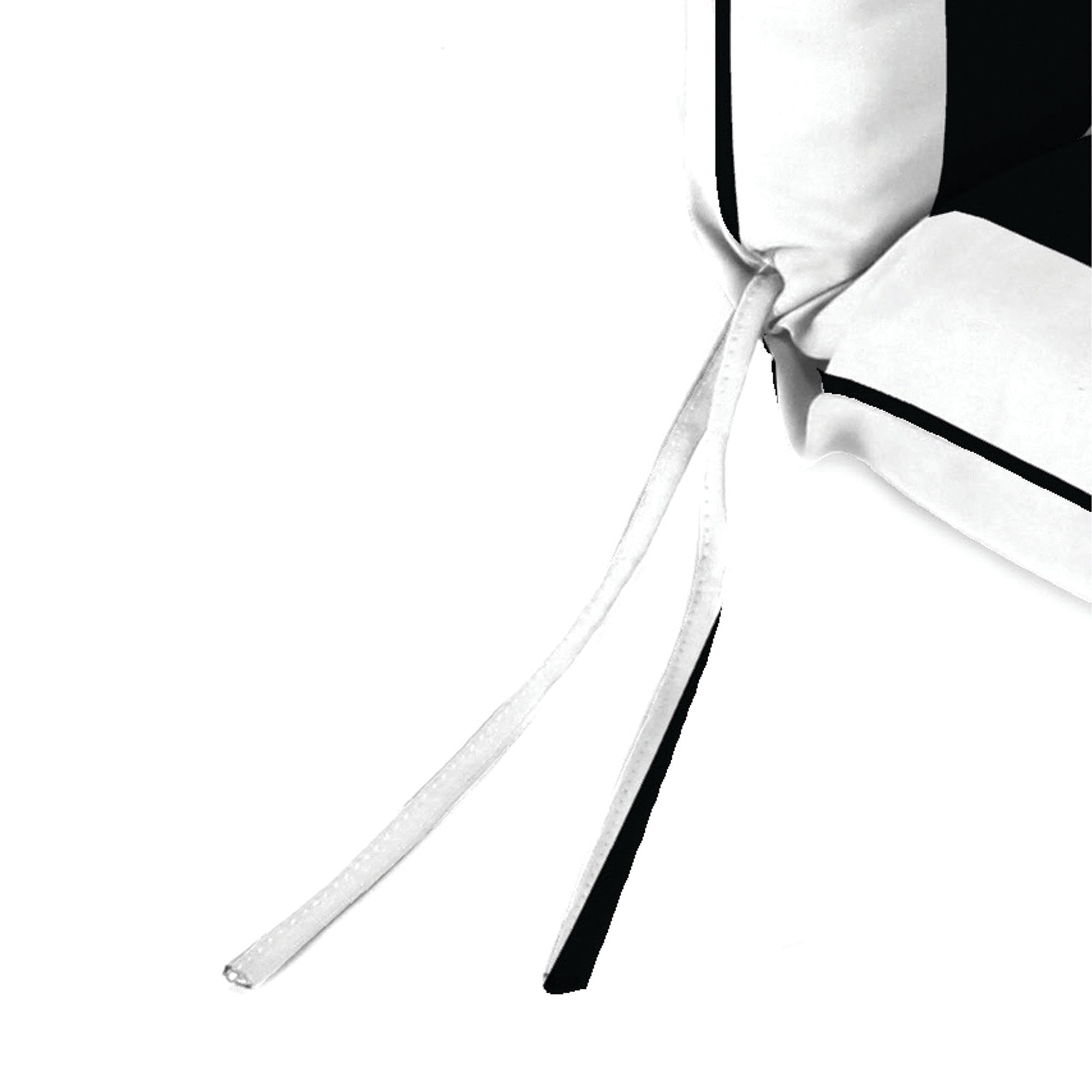 Jordan Manufacturing 45.5" x 23" Awning Onyx Black Stripe Rectangular Outdoor Chair Cushion with Ties