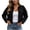 Black, variant on Women's Cropped Waffle Knit Shacket Jackets Collared Button Down Long Sleeve Loose Casual Short Outerwear for Fall Outfits,Wine,M