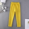 thumbnail image 4 of uikmnh Winter Lined Thermal Leggings for Girls Soft Stretchy Base Layer Pants Toddler to Big Kids Color:Yellow,Size:6-7 Years, 4 of 5