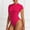 Red, variant on Bodysuits for Women Short Sleeve Crew Neck Body Suit Ladies Form Fitting Seamless Basic Top for Women