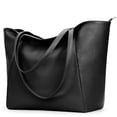 thumbnail image 1 of Bolso de mano KALIDI, tamaño grande, piel vegana, 23 litros, para mujer, color negro, 1 of 8