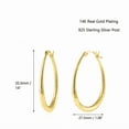 thumbnail image 5 of Gold Oval Hoop Earrings for Women, 14K Gold Plated Sterling Silver, Hypoallergenic, Lightweight Design, Ideal for Casual and Formal Outfits, 5 of 5