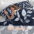 thumbnail image 4 of 3 Piece Blue White Eucalyptus Duvet Cover Set Queen Size,Microfiber Comforter/Quilt Cover with Corner Ties and 2 Pillowcases,Spring Summer Watercolor Leaf All Season Soft Bedding with Zipper Closure, 4 of 8