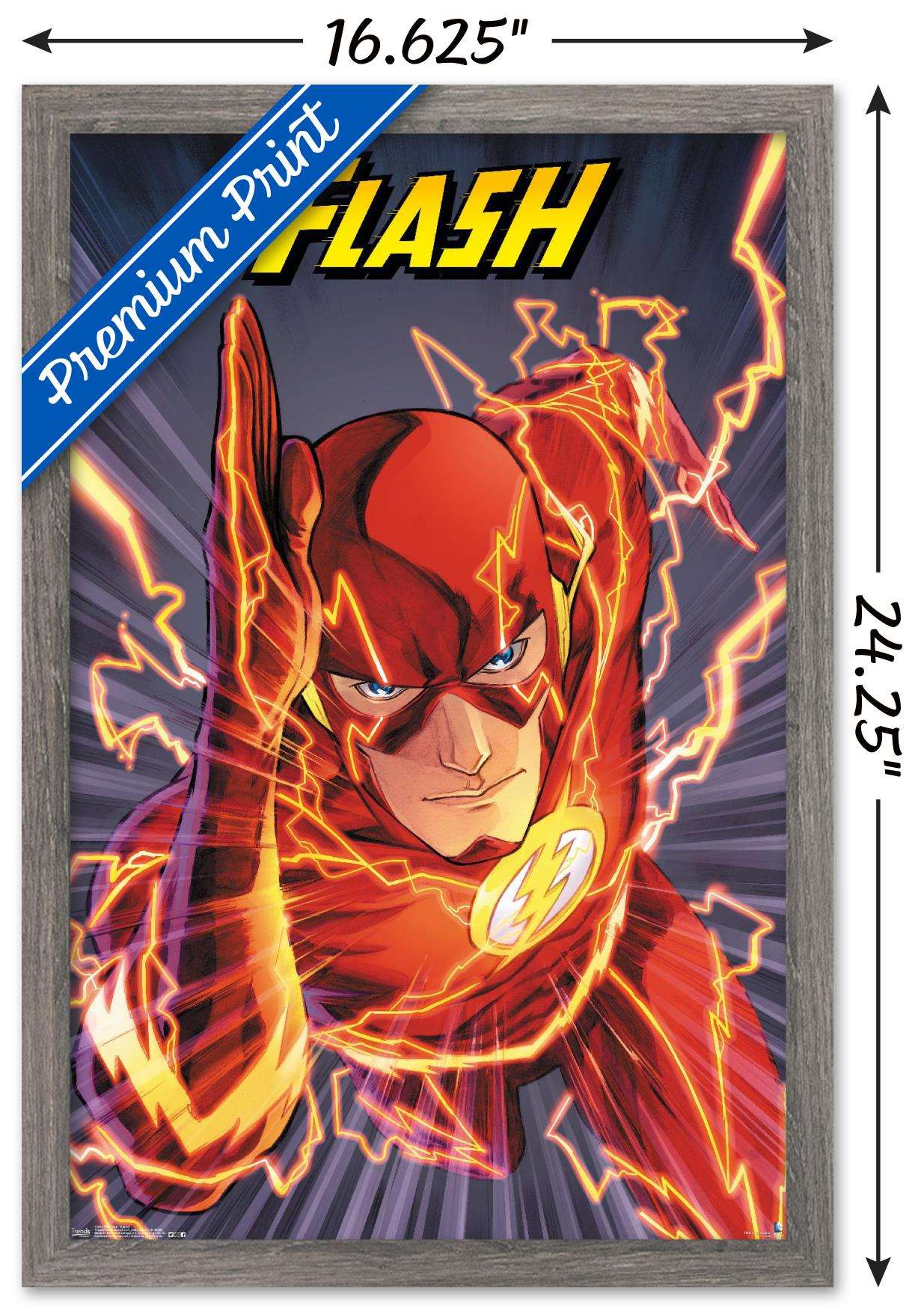DC Comics - The Flash - Speed Wall Poster, 14.725" x 22.375", Framed