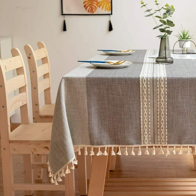 Cotton Table Clothes Rectangular Linen Tablecloth Grey Wrinkle Free Table Rectangulaire for Kitchen Dining Table Decor(Gray,90*90cm)