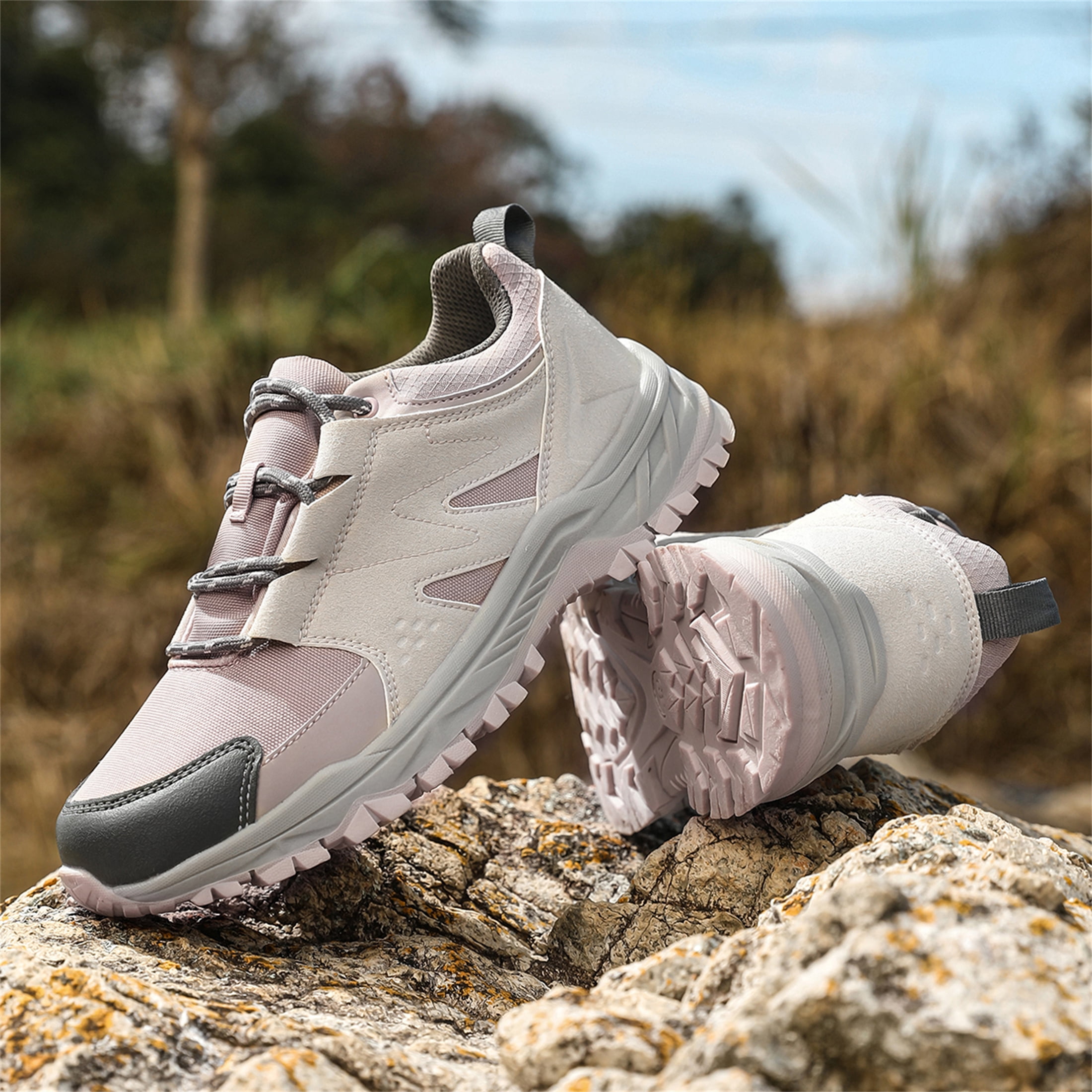 YOURDIARY Womens Mens Hiking Shoes Comfortable Breathable Lightweight Outdoor Sneakers