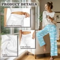 thumbnail image 7 of SCRAWLGOD Cloud Stars Print Blue Women Flowy Pants Drawstring High Waist Wide Leg Palazzo Pants Loose Fit Lightweight Trendy Lounge Trousers with Pockets, S, 7 of 7